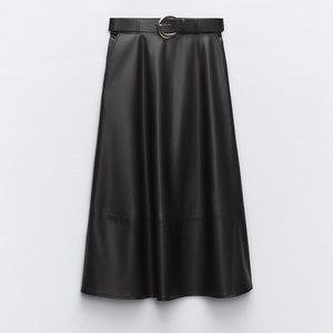 NWT zara midi skirt leather